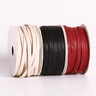 Flat cotton wax cord