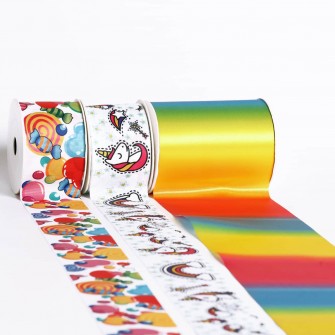 Thermal transfer print satin and grosgrain ribbon